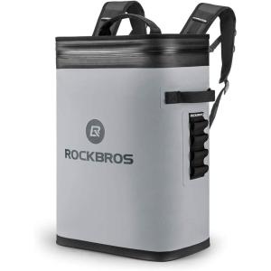 ROCKBROS Backpack Cooler Leak-Proof Soft Sided Cooler Waterproof Insulated Backpack Cooler Bag 36 Can Soft Cooler for Camping Fishing Party Outdoor Adventure Picnic(36 Can Grey)