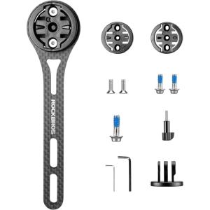ROCKBROS Bike Computer Mount Out-Front Compatible with Garmin & Mainstream Watch Tables,Equipped with Multiple Types of Bases(Carbon Fiber)