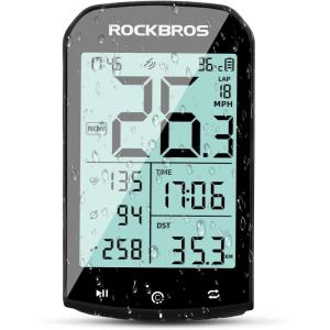 ROCKBROS Bike Computer Wireless Cycling Computers ANT+ Bluetooth Bicycle Computer Mini Speedometer Odometer Waterproof 2.9inch LCD Screen GPS/BDS/Galileo Position System