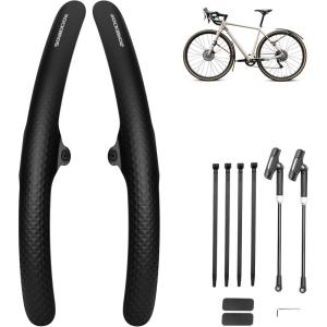 ROCKBROS Bike Fenders 2 Pack Vintage Minimalist Quick Release Bicycle Fenders Front and Rear Universal Bike Mud Guard Adjustable Easy to Install(black（2 fenders）)