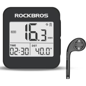 ROCKBROS GPS Bike Computer with Mount, Cycling Computer with Automatic Backlight, Bicycle Odometer IPX6 Waterproof and 600mAH Battery Large Display Screen