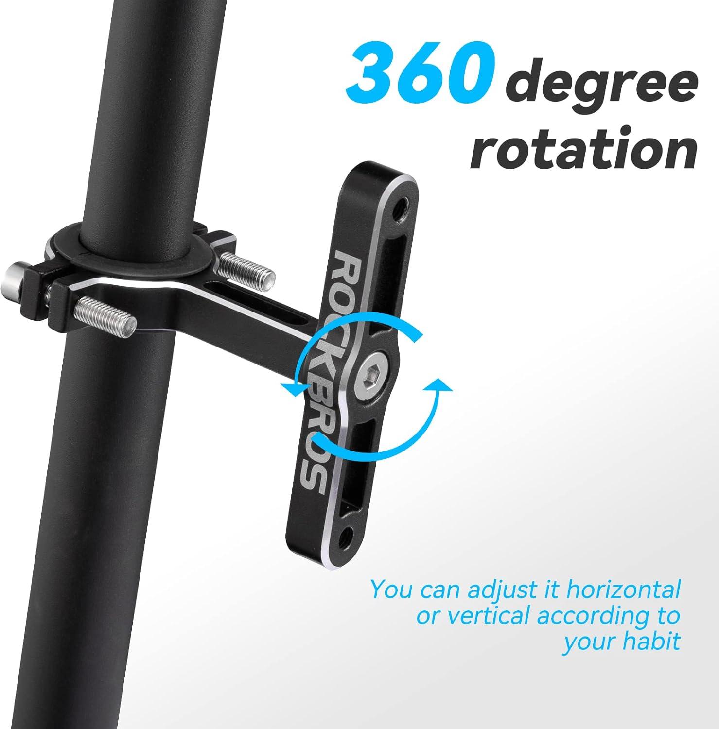 imageROCKBROS Bike Bottle Cage Adapter Bicycle Seatpost Handlebar Water Bottle Mount Holder Adjustable Aluminum Bottle Cage for MTB Road Bike Beach Cruiser Black 2 piecesDoublebracket adapter