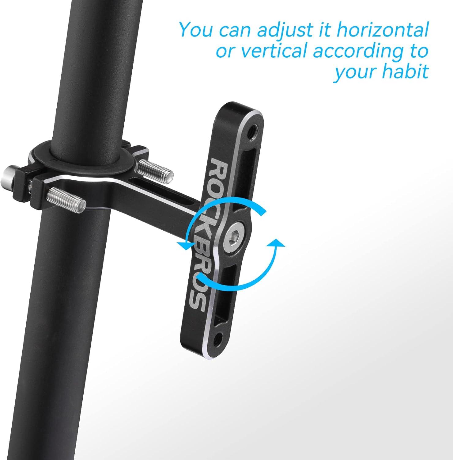 imageROCKBROS Bike Bottle Cage Adapter Bicycle Seatpost Handlebar Water Bottle Mount Holder Adjustable Aluminum Bottle Cage for MTB Road Bike Beach Cruiser Black 2 piecesDoublebracket adapter