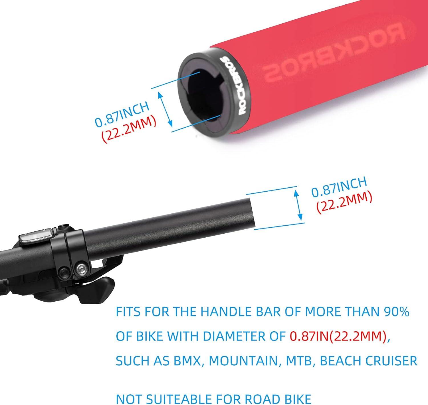 imageROCKBROS Bike Grips Foam Single Lock on Bicycle Handle Bar Soft NonSlip Bike Handle Grips Replacement for BMX Mountain MTB Beach Cruiser Scooter Folding Bike Hand Grip Comfortable ErgonomicRedBlack