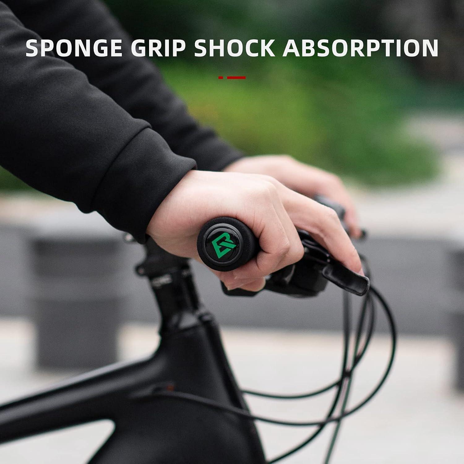 imageROCKBROS Bike Grips Foam Single Lock on Bicycle Handle Bar Soft NonSlip Bike Handle Grips Replacement for BMX Mountain MTB Beach Cruiser Scooter Folding Bike Hand Grip Comfortable ErgonomicRedBlack