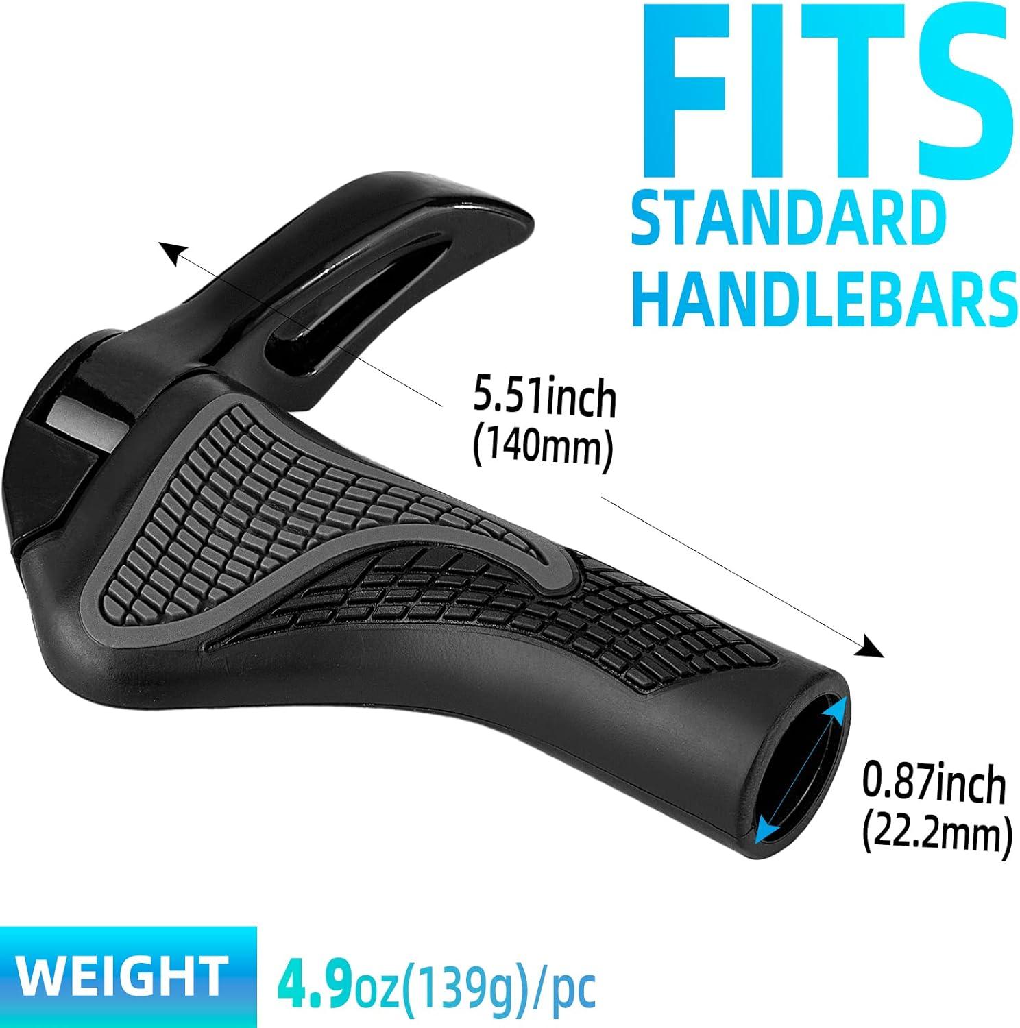 imageROCKBROS Bike Grips Single Lockon Bicycle Handle Bar Ergonomics NonSlip Mountain Bike Handlebar Comfortable amp Shock Absorption Rubber Grips for BMX MTB Beach Cruiser ScooterBlack 2