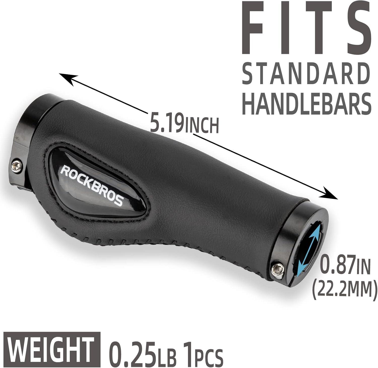 imageROCKBROS Bike Handle Grips Ergonomics Design Soft Gel Dual Lock on Bicycle Handlebar Grips for Mountain MTB MBX Bike Electric Scooterblack