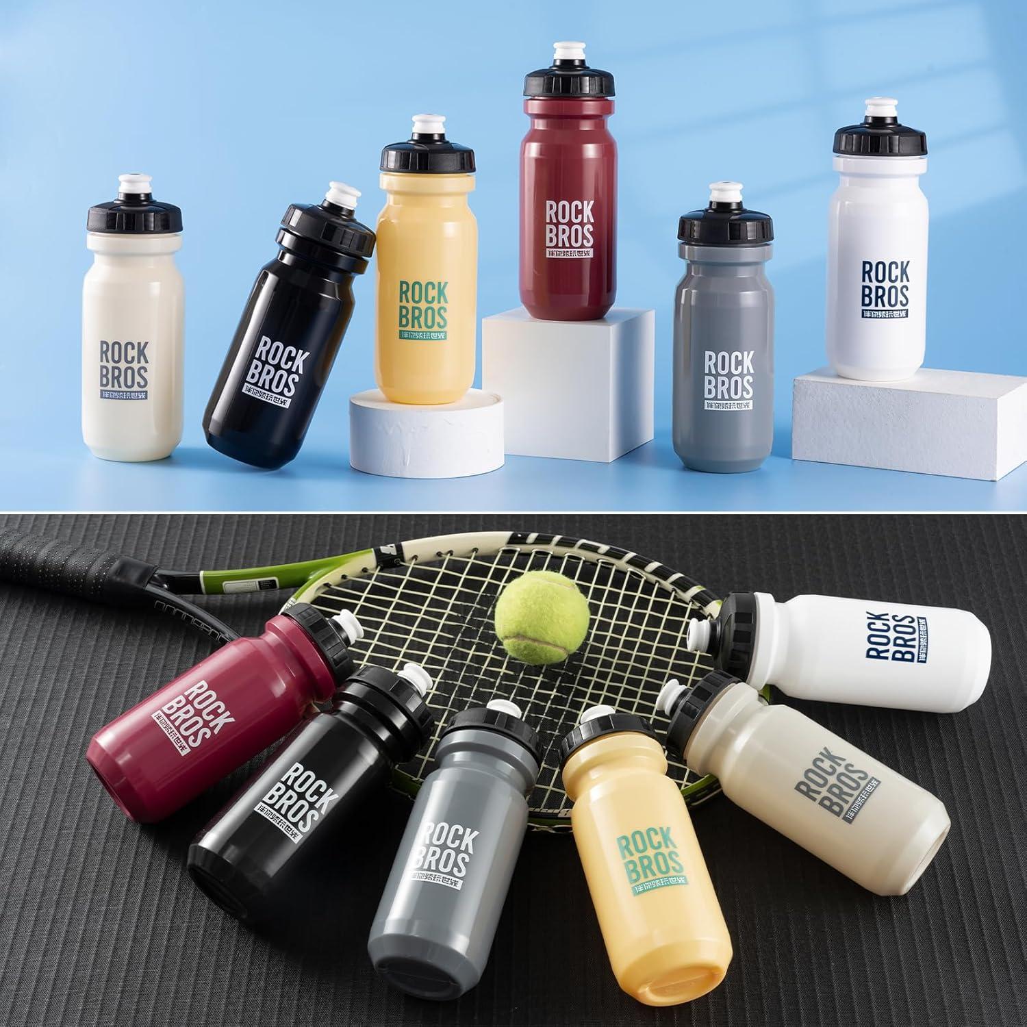 imageROCKBROS Bike Water Bottle BPAFree Squeeze Water Bottle 20 ozBlack