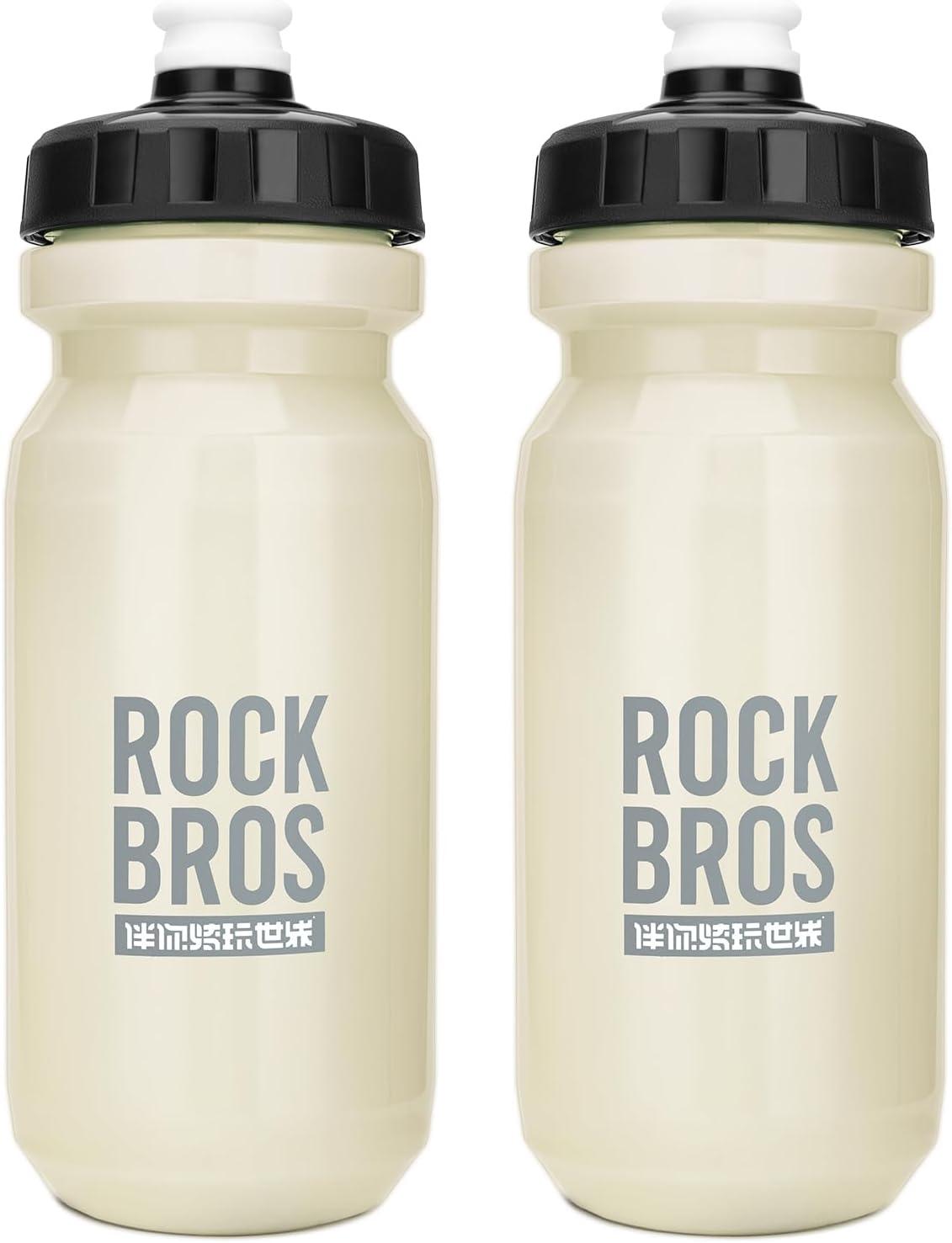 imageROCKBROS Bike Water Bottle BPAFree Squeeze Water Bottle 20 ozIvory