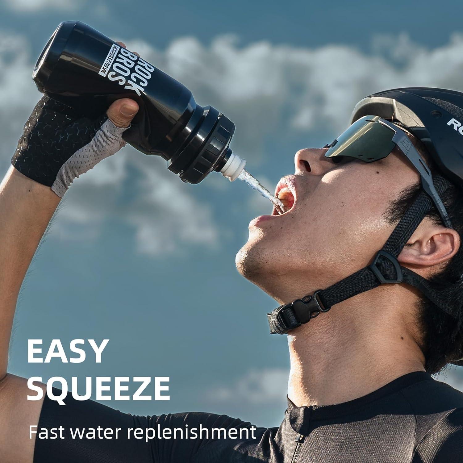 imageROCKBROS Bike Water Bottle BPAFree Squeeze Water Bottle 20 ozRed