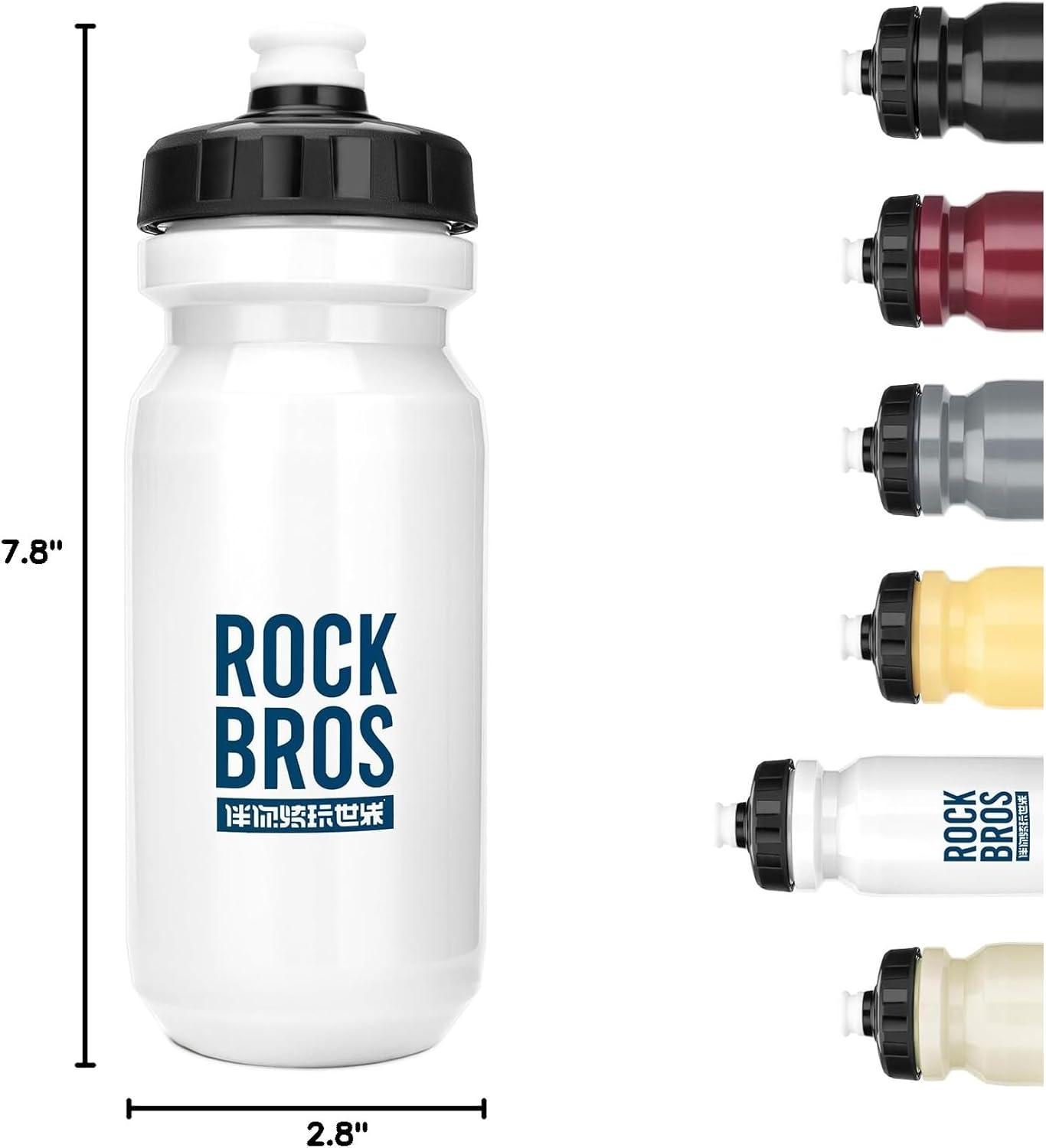 imageROCKBROS Bike Water Bottle BPAFree Squeeze Water Bottle 20 ozWhite