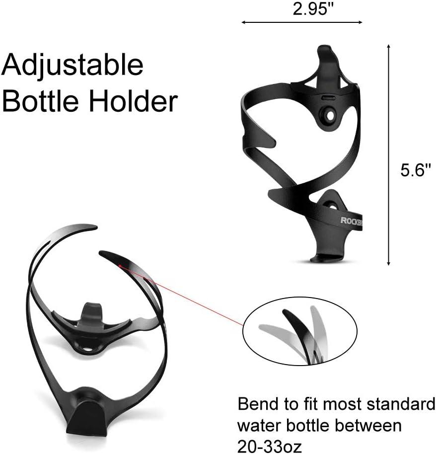 imageROCKBROS Bike Water Bottle Cages Bicycle Water Bottle Holder Lightweight Aluminum Alloy Bike Bottle Bracket for Road and Mountain Bike2PackBlack