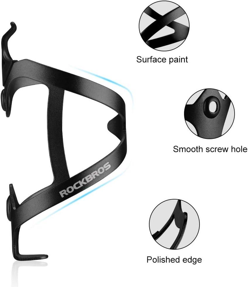 imageROCKBROS Bike Water Bottle Cages Bicycle Water Bottle Holder Lightweight Aluminum Alloy Bike Bottle Bracket for Road and Mountain Bike2PackBlack