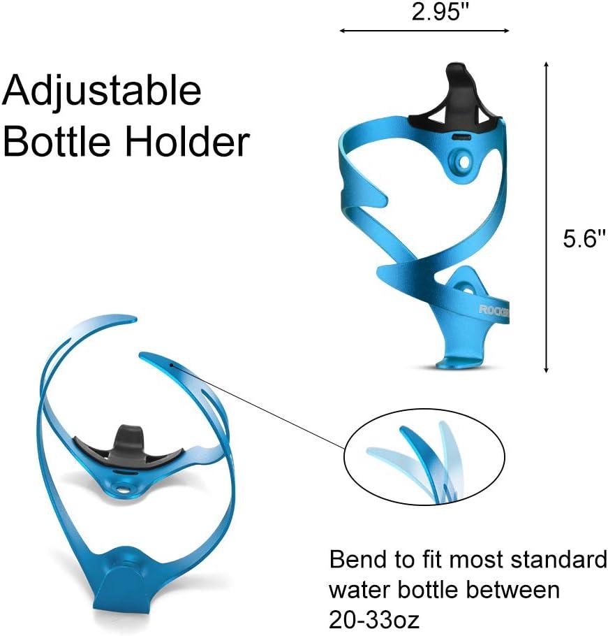 imageROCKBROS Bike Water Bottle Cages Bicycle Water Bottle Holder Lightweight Aluminum Alloy Bike Bottle Bracket for Road and Mountain Bike2PackBlue