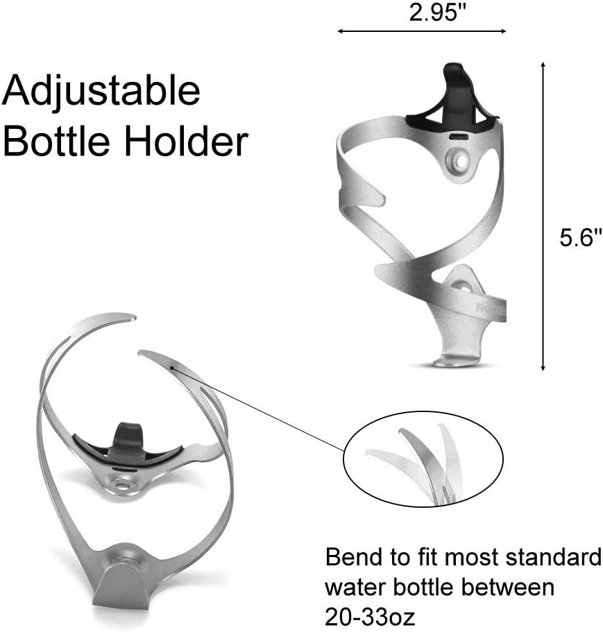 imageROCKBROS Bike Water Bottle Cages Bicycle Water Bottle Holder Lightweight Aluminum Alloy Bike Bottle Bracket for Road and Mountain Bike2PackSilver