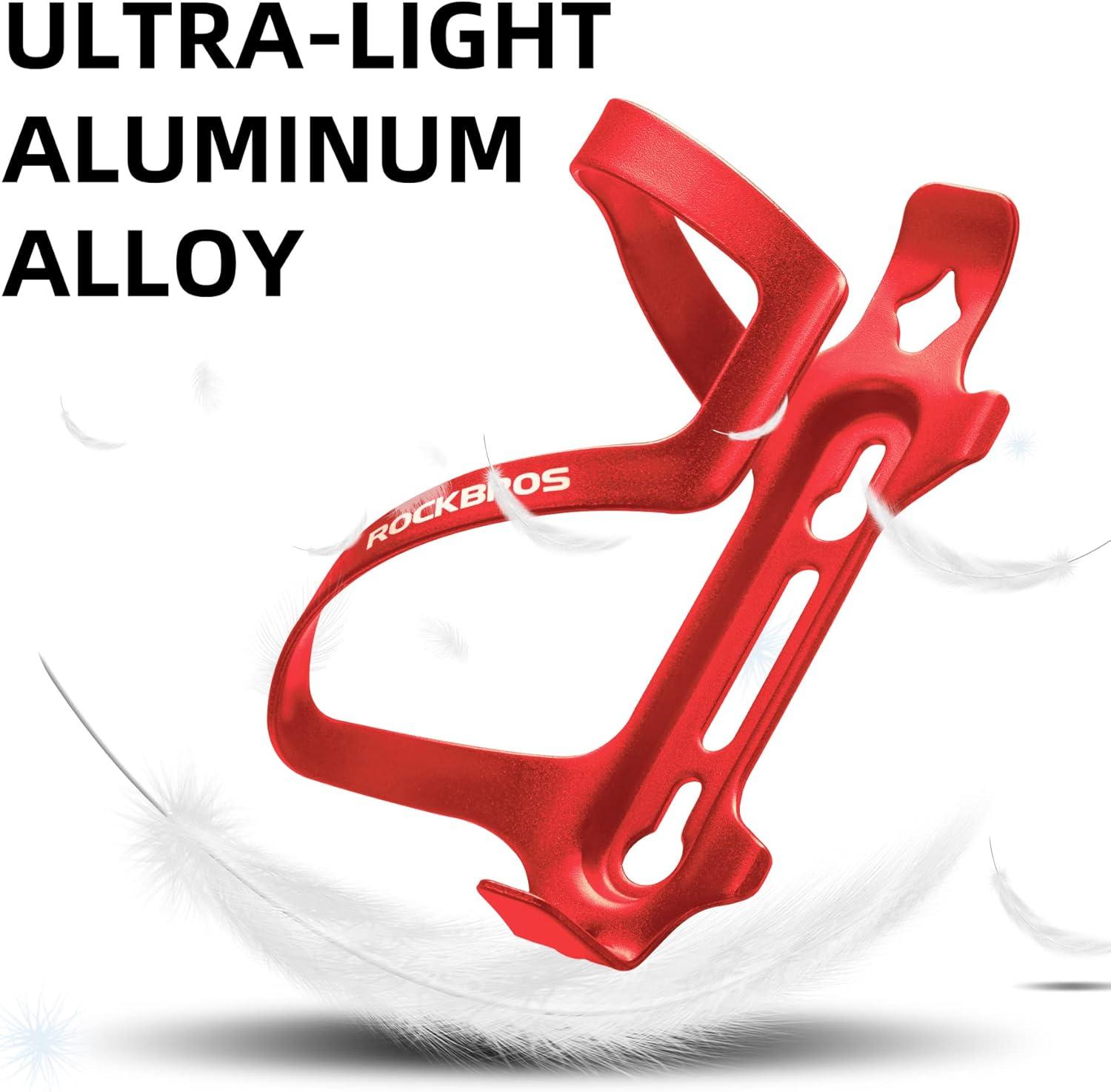 imageROCKBROS Bike Water Bottle Holder Alloy Aluminum Bicycle Water Bottle Cage Brackets Bike Cup Holder for Road Mountain Bikes BlackRed2