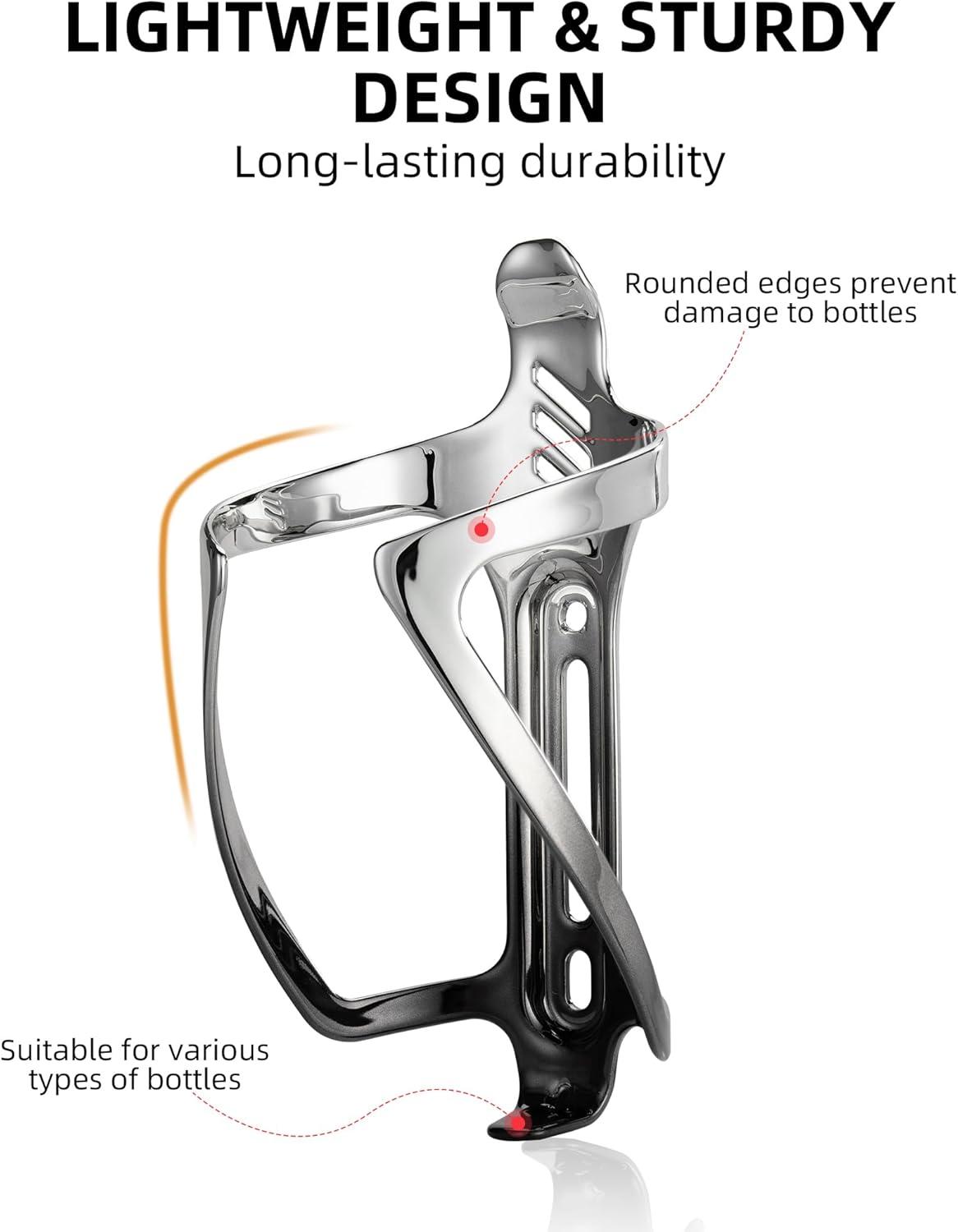 imageROCKBROS Bike Water Bottle Holder Aluminum Alloy Bike Bottle Cage Lightweight Bike Cup Holder for Road Mountain BikesTextured red2pack