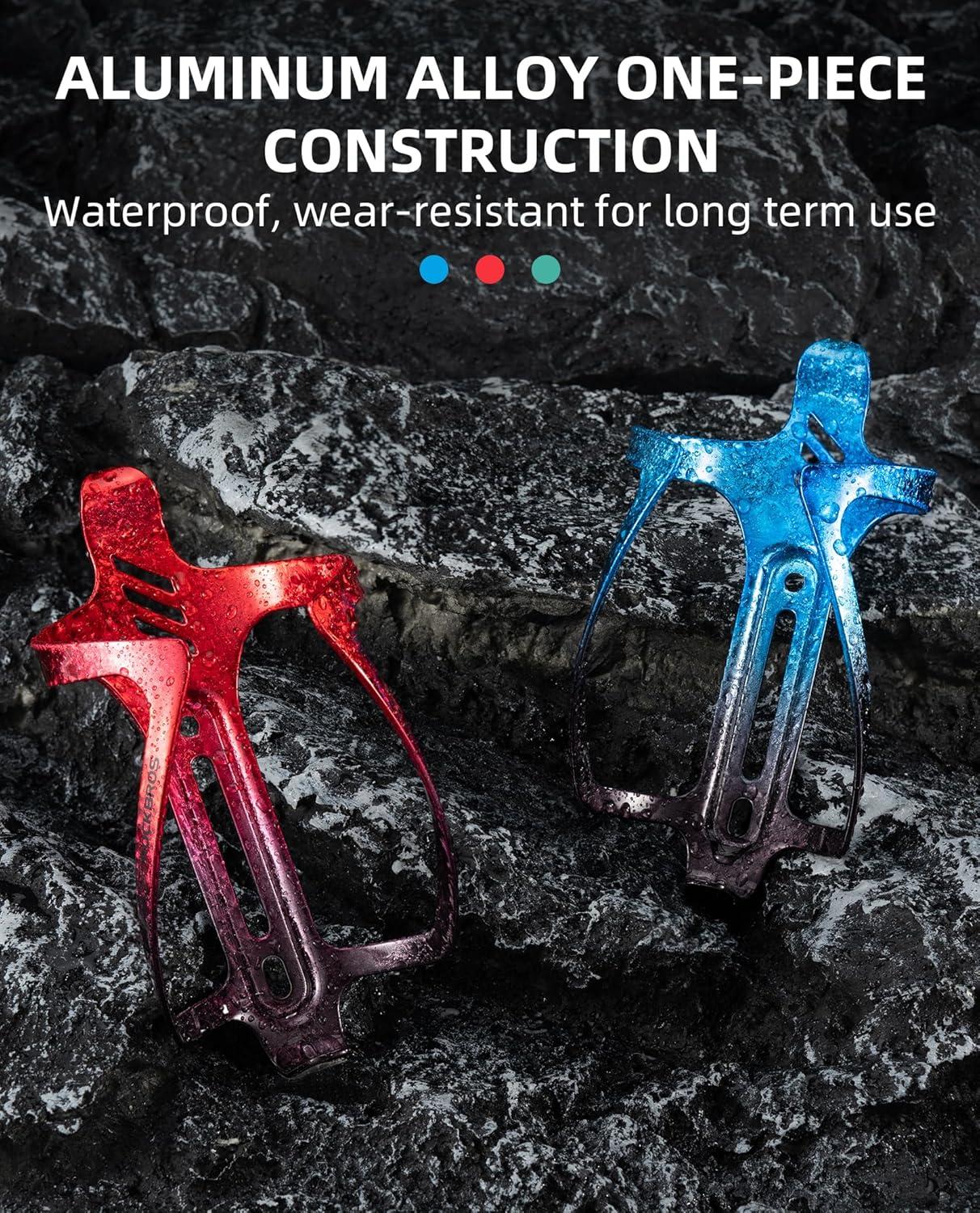 imageROCKBROS Bike Water Bottle Holder Aluminum Alloy Bike Bottle Cage Lightweight Bike Cup Holder for Road Mountain BikesTextured silverblack