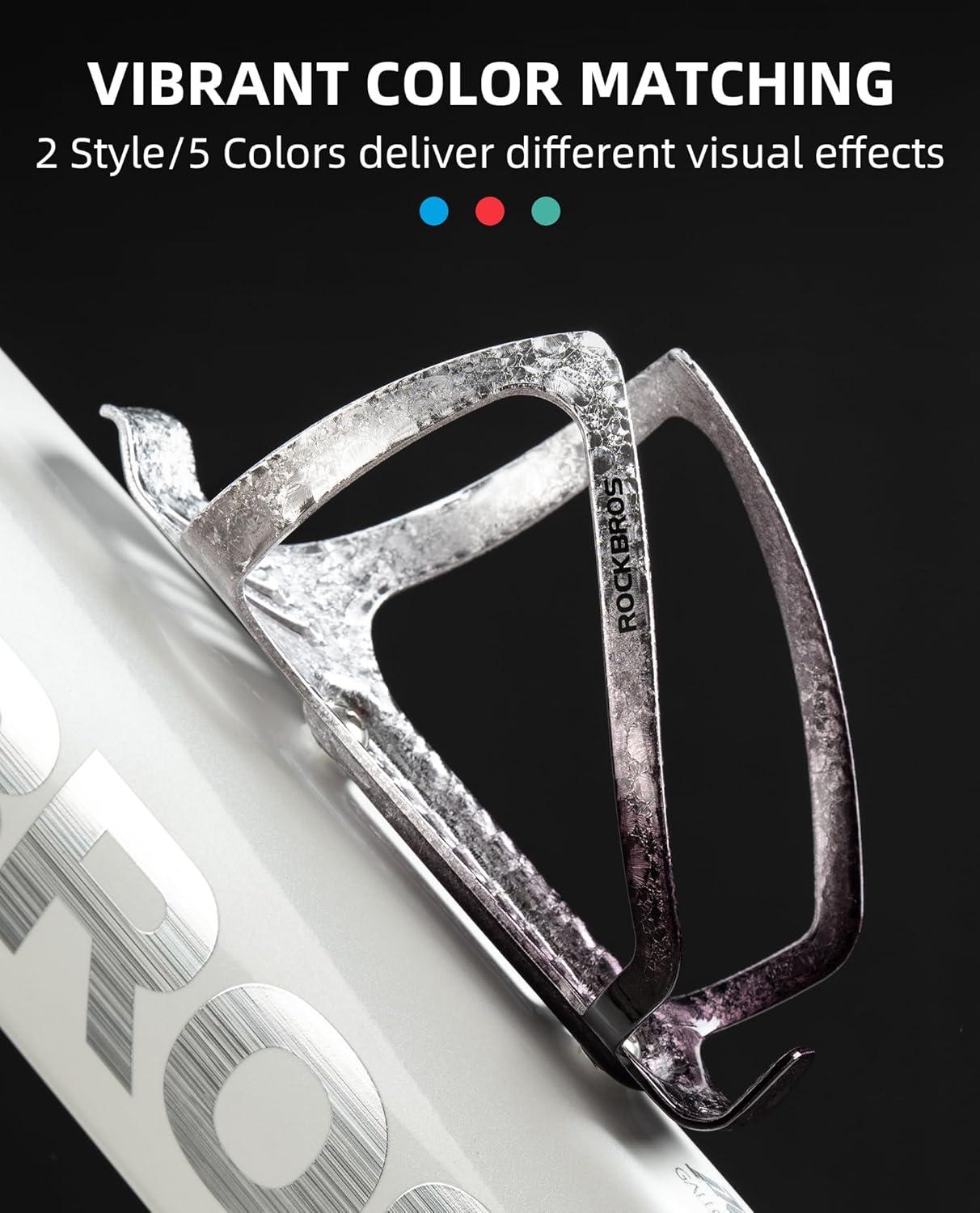 imageROCKBROS Bike Water Bottle Holder Aluminum Alloy Bike Bottle Cage Lightweight Bike Cup Holder for Road Mountain BikesTextured silverblack