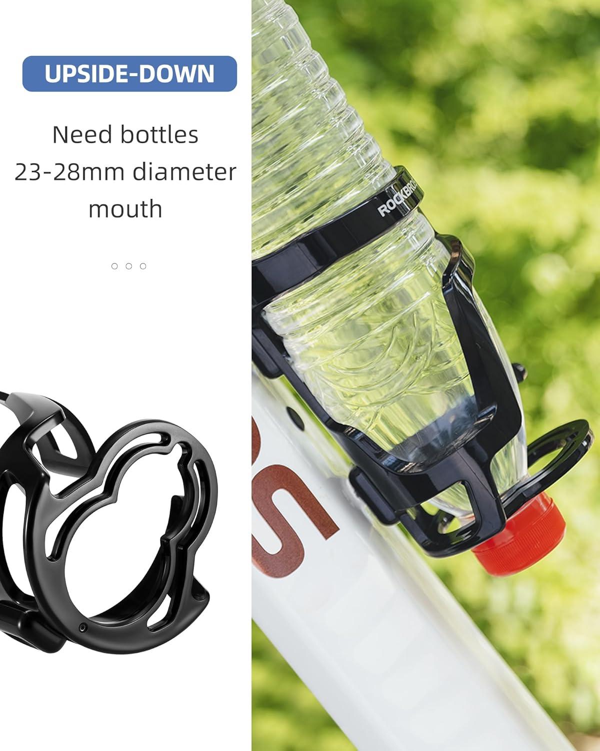 imageROCKBROS Bike Water Bottle Holder Lightweight Durable Bike Water Bottle Cage Water Bottle Holder for Road Mountain BikesBlack