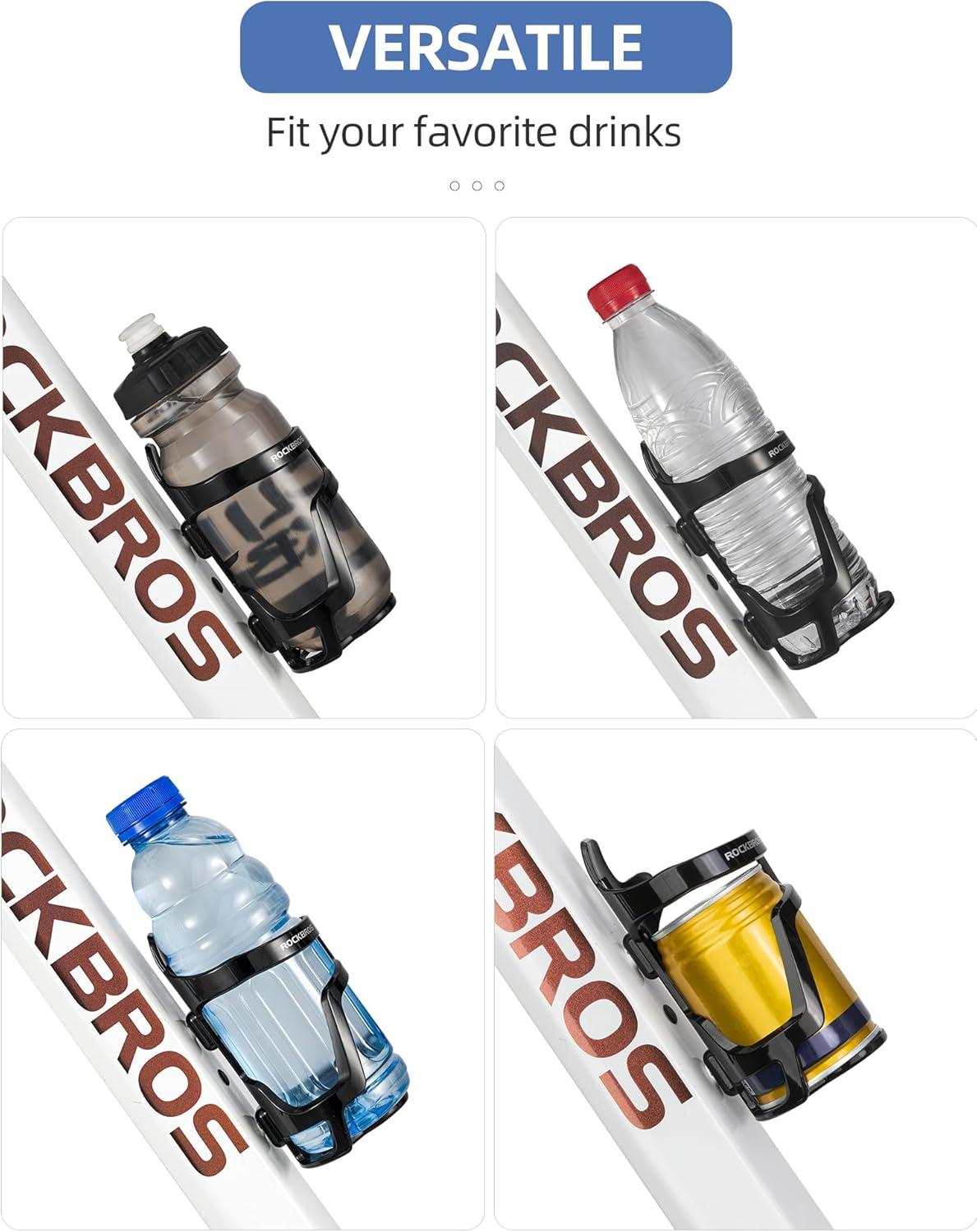 imageROCKBROS Bike Water Bottle Holder Lightweight Durable Bike Water Bottle Cage Water Bottle Holder for Road Mountain BikesWhite