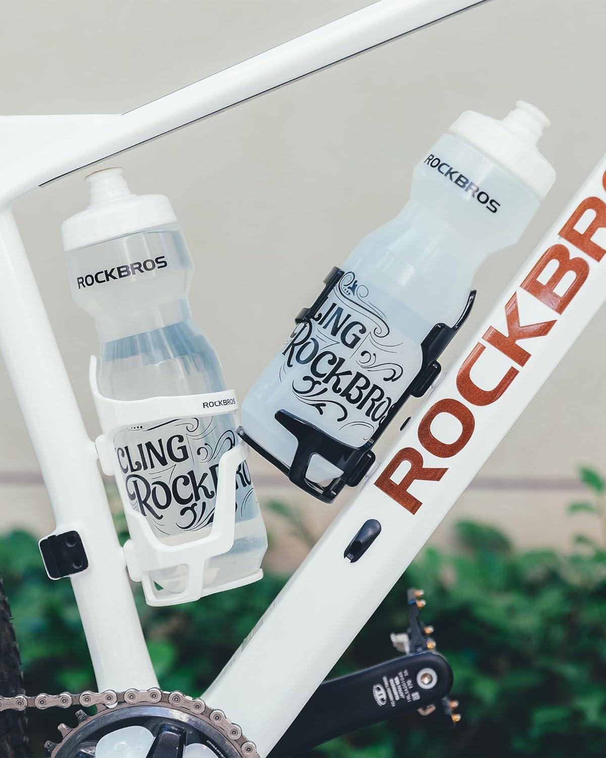 imageROCKBROS Bike Water Bottle Holder Lightweight Durable Bike Water Bottle Cage Water Bottle Holder for Road Mountain BikesWhite