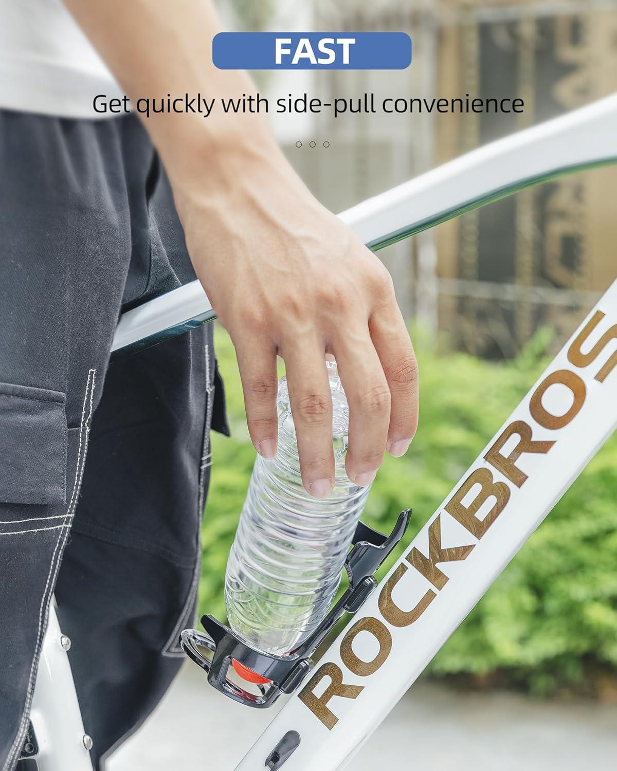 imageROCKBROS Bike Water Bottle Holder Lightweight Durable Bike Water Bottle Cage Water Bottle Holder for Road Mountain BikesWhite