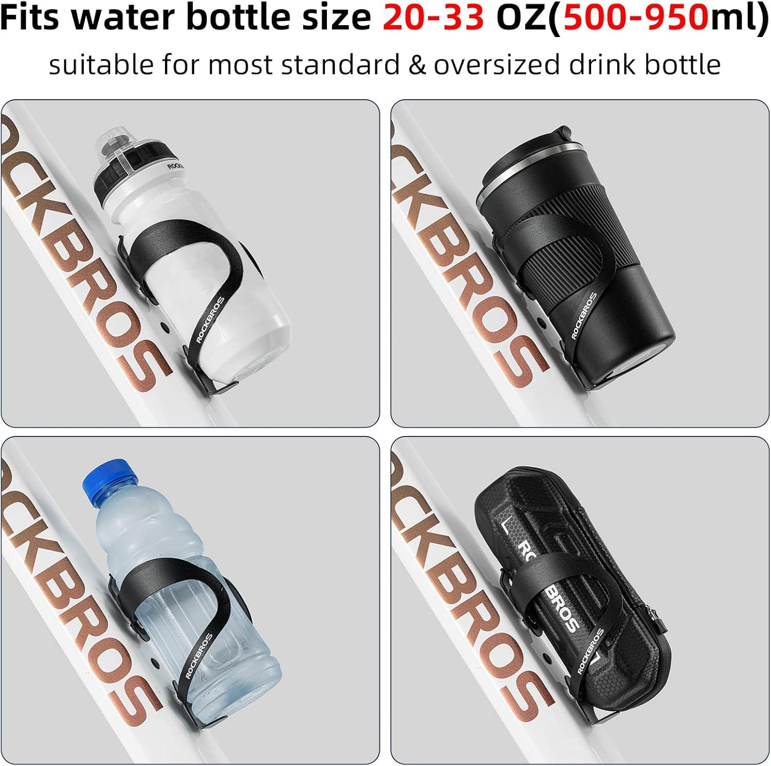 imageROCKBROS Bike Water Bottle Holder Lightweight Sturdy Alloy Aluminum Bicycle Drink Cup Cage with Screws Tool Brackets Water Bottle Holder for Bike Ebike MTB Road Mountain BikesGoldenA3 Red