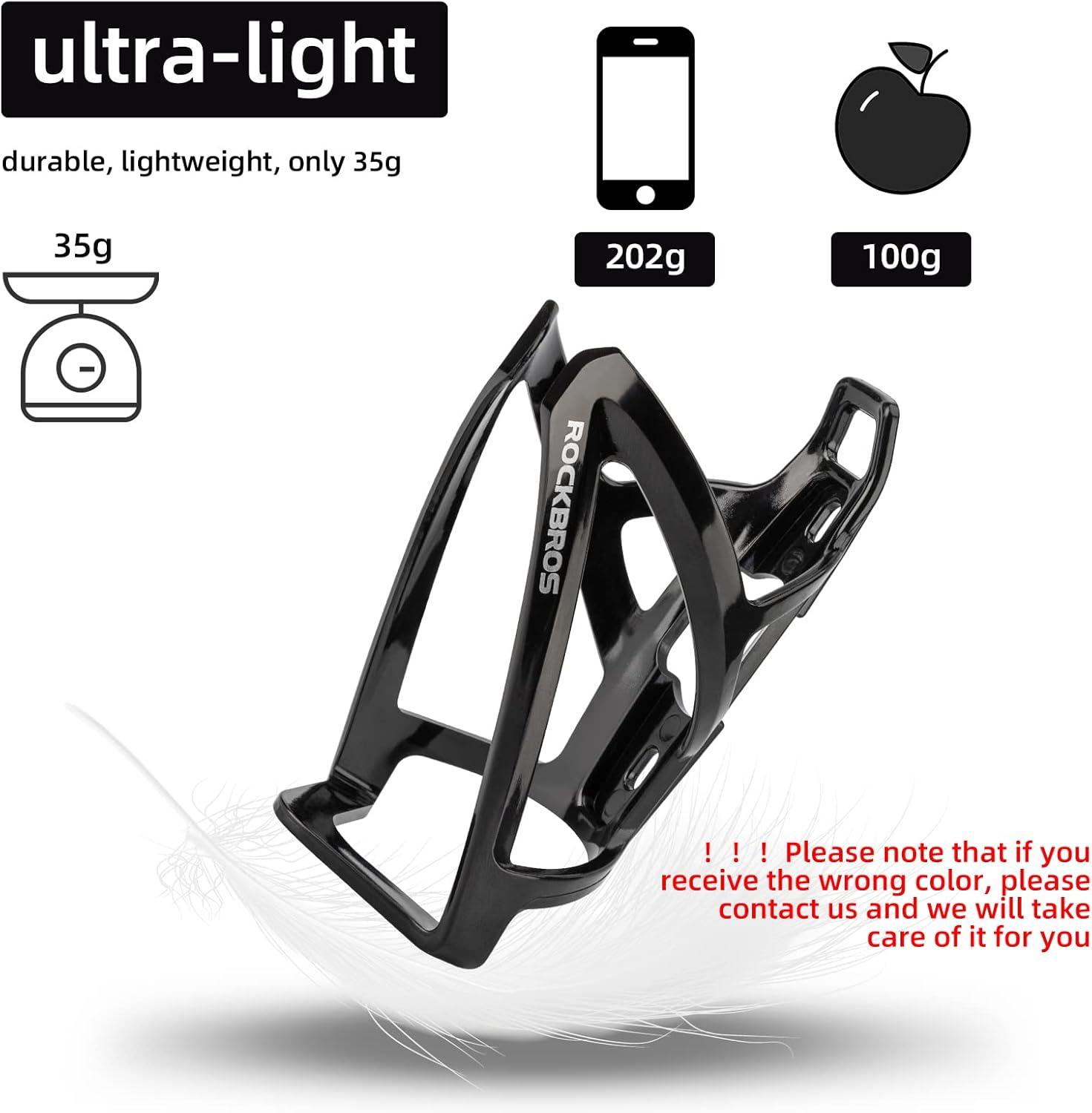 imageROCKBROS Bike Water Bottle Holder UltraLight Bicycle Bottle Cages with Screws Tool Universal Bike Cup Holder Rack for Road MTB BikesBlackBlack