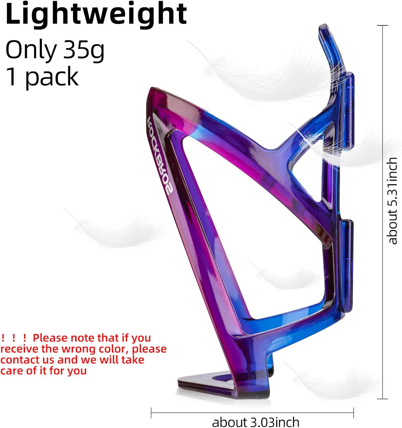 imageROCKBROS Bike Water Bottle Holder UltraLight Bicycle Bottle Cages with Screws Tool Universal Bike Cup Holder Rack for Road MTB BikesPurpleBlue
