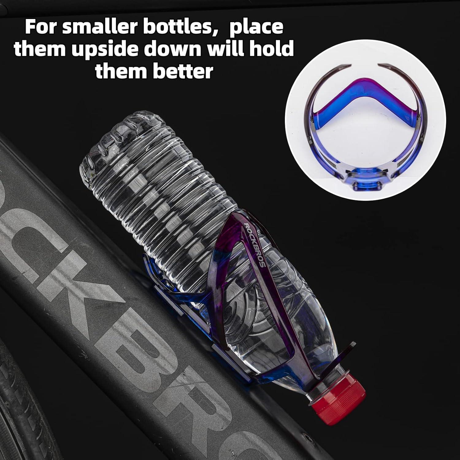 imageROCKBROS Bike Water Bottle Holder UltraLight Bicycle Bottle Cages with Screws Tool Universal Bike Cup Holder Rack for Road MTB BikesPurpleBlue