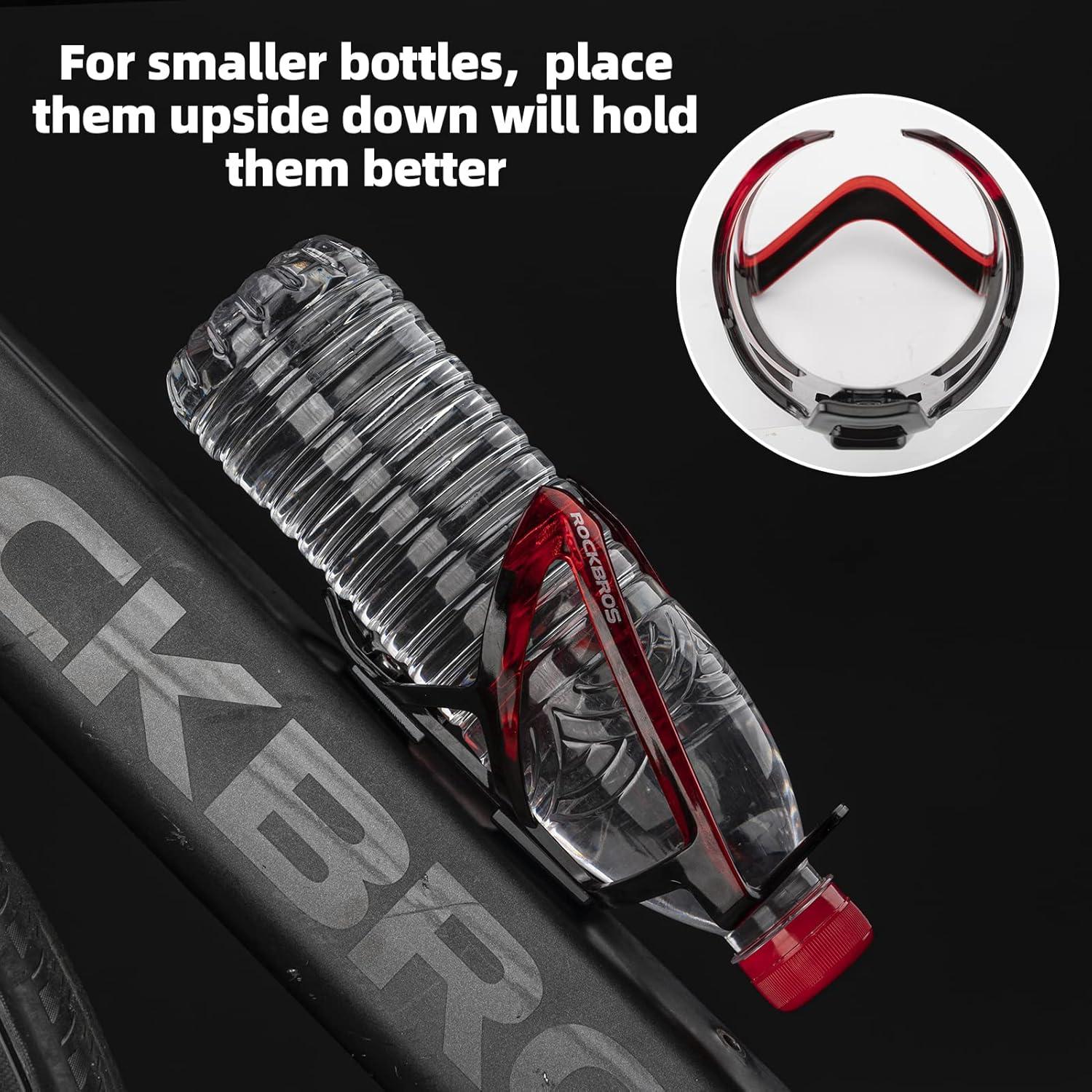 imageROCKBROS Bike Water Bottle Holder UltraLight Bicycle Bottle Cages with Screws Tool Universal Bike Cup Holder Rack for Road MTB BikesRedBlack