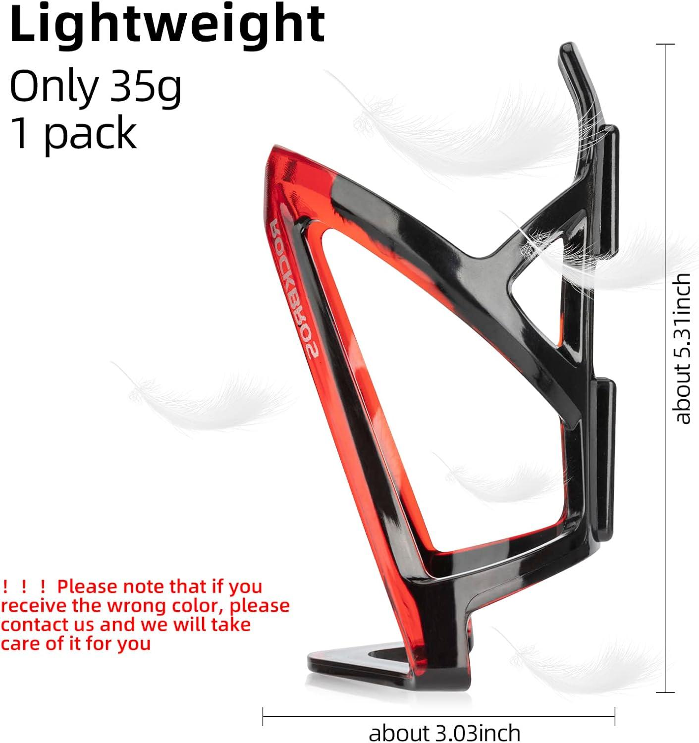 imageROCKBROS Bike Water Bottle Holder UltraLight Bicycle Bottle Cages with Screws Tool Universal Bike Cup Holder Rack for Road MTB BikesRedBlack