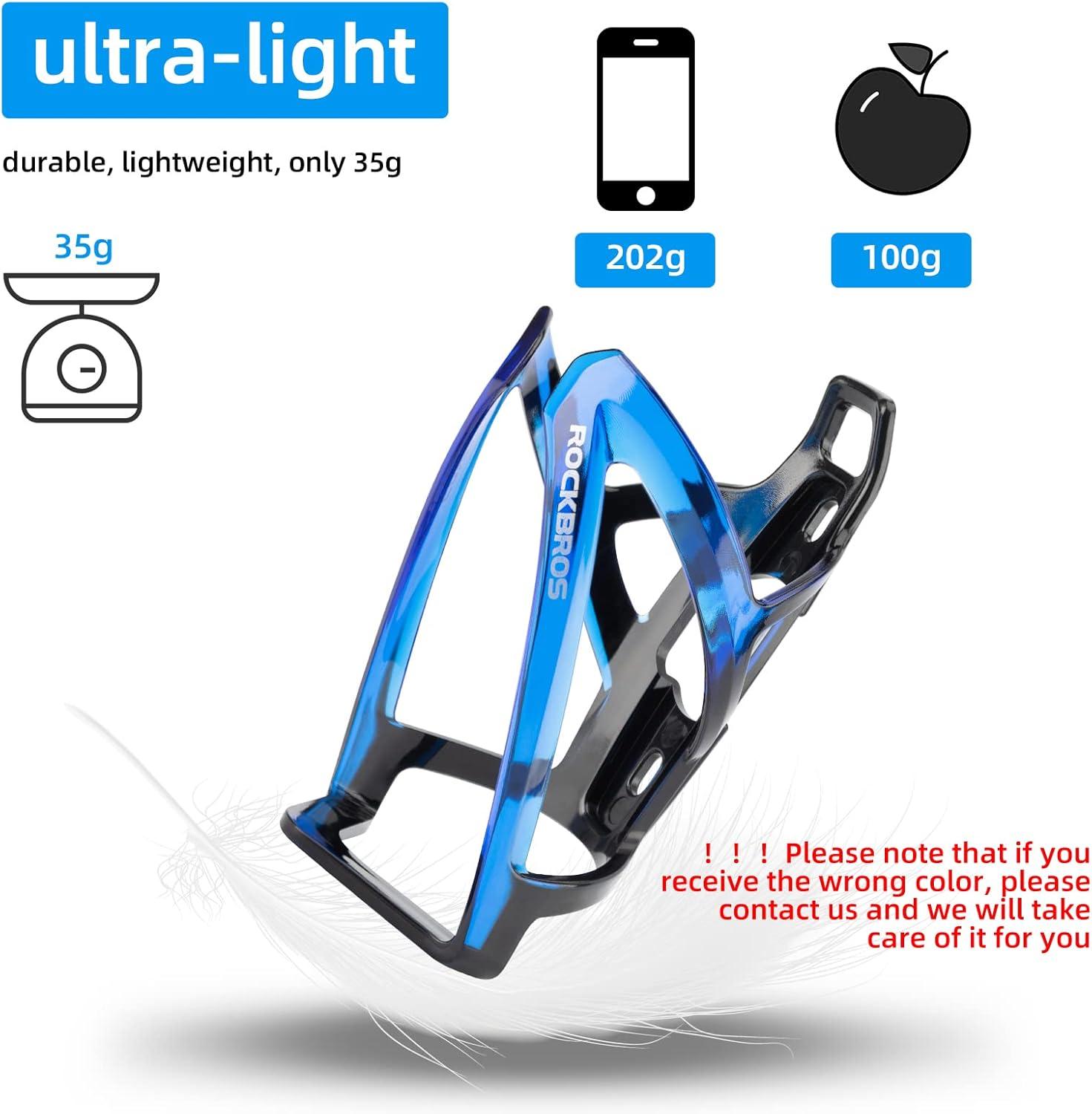 imageROCKBROS Bike Water Bottle Holder UltraLight Bicycle Bottle Cages with Screws Tool Universal Bike Cup Holder Rack for Road MTB Bikesblackbuleblackbule