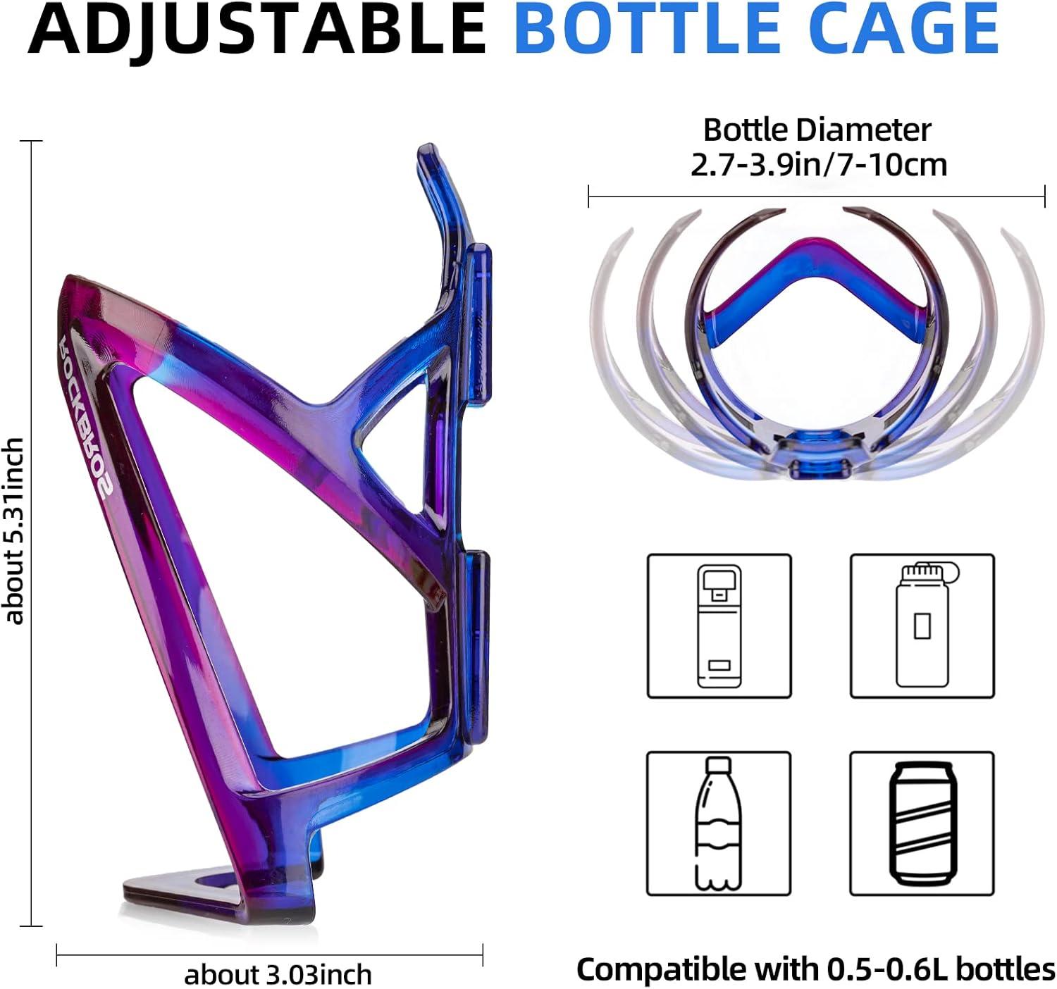 imageROCKBROS Bike Water Bottle Holder UltraLight Bicycle Bottle Cages with Screws Tool Universal Bike Cup Holder Rack for Road MTB Bikesbulepurplebulepurple