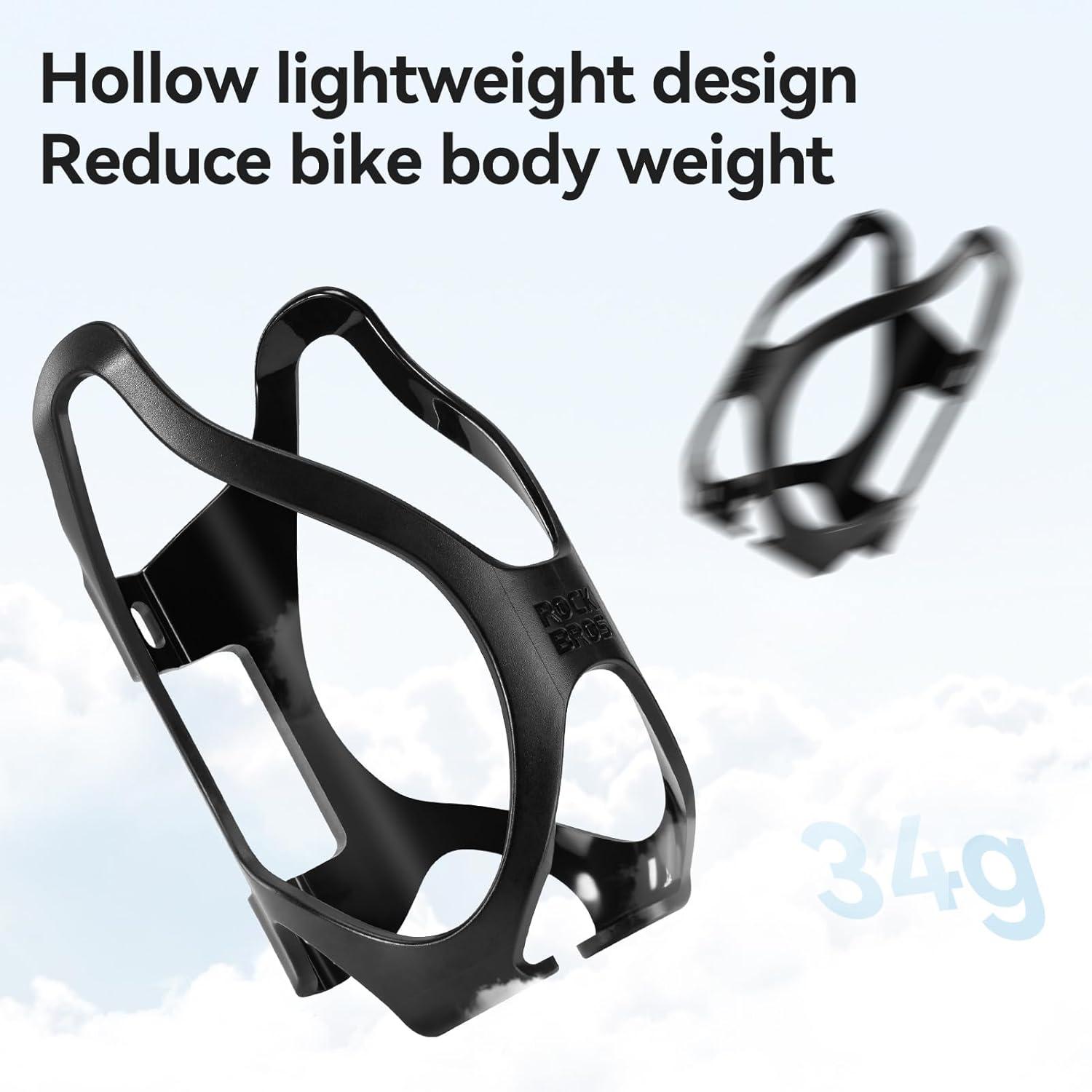 imageROCKBROS Bike Water Bottle HolderLightweight Water Bottle Cage Universal Cycling for RoadMountainFolding BikesFits 295 Diameter Bottlestransparent