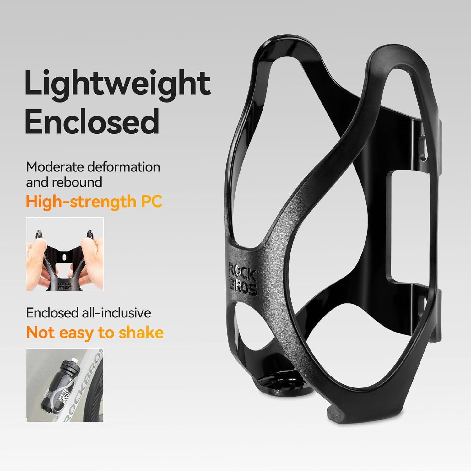 imageROCKBROS Bike Water Bottle HolderLightweight Water Bottle Cage Universal Cycling for RoadMountainFolding BikesFits 295 Diameter Bottleswhite