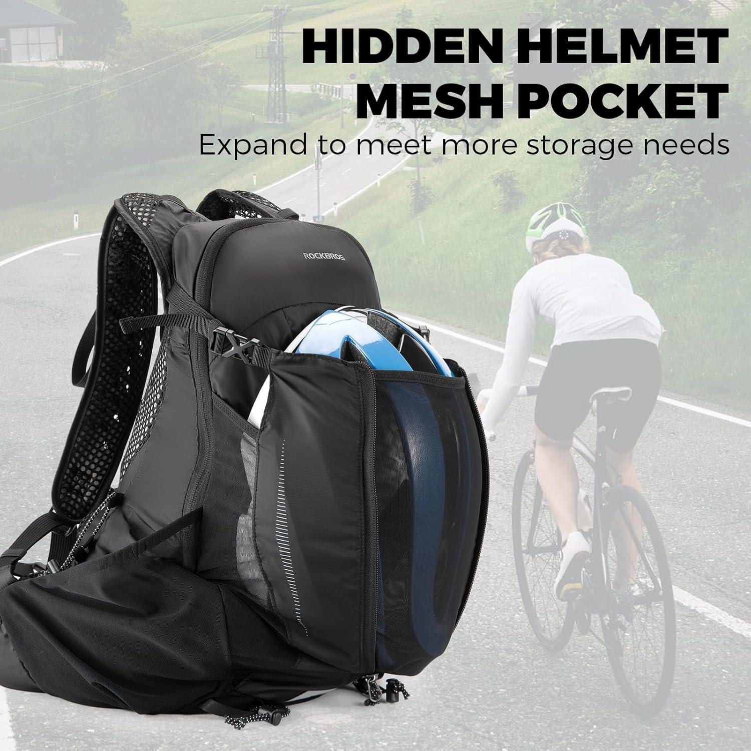 imageROCKBROS Hydration Backpack Lightweight Hydration Pack with 2L TPU Water Bladder 17L Water Backpack Men Women for Hiking Running Biking Climbing Camping