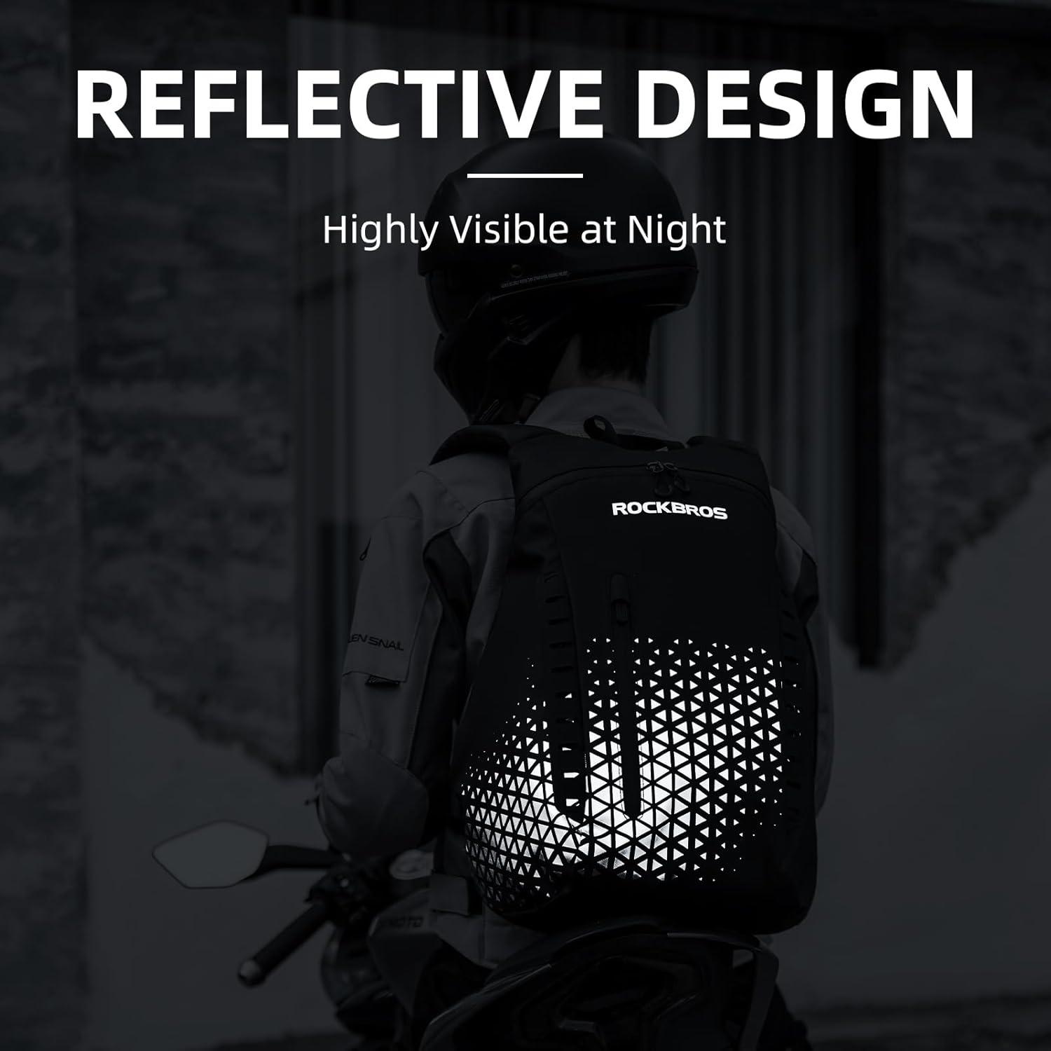 imageROCKBROS Motorcycle Helmet Backpack 145L Large Capacity Helmet Bags with Reflective Symbol Waterproof Storage Bag Luggage Bag