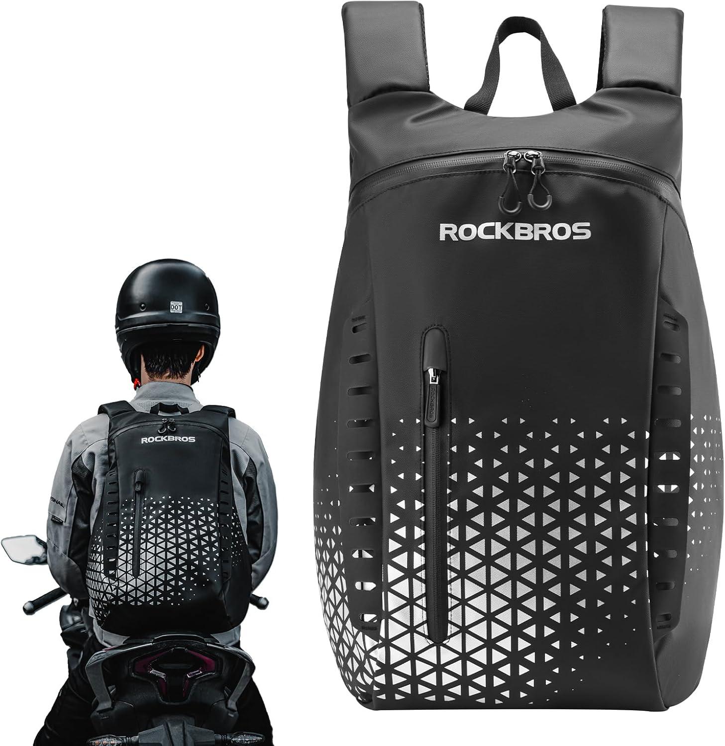 imageROCKBROS Motorcycle Helmet Backpack 145L Large Capacity Helmet Bags with Reflective Symbol Waterproof Storage Bag Luggage Bag