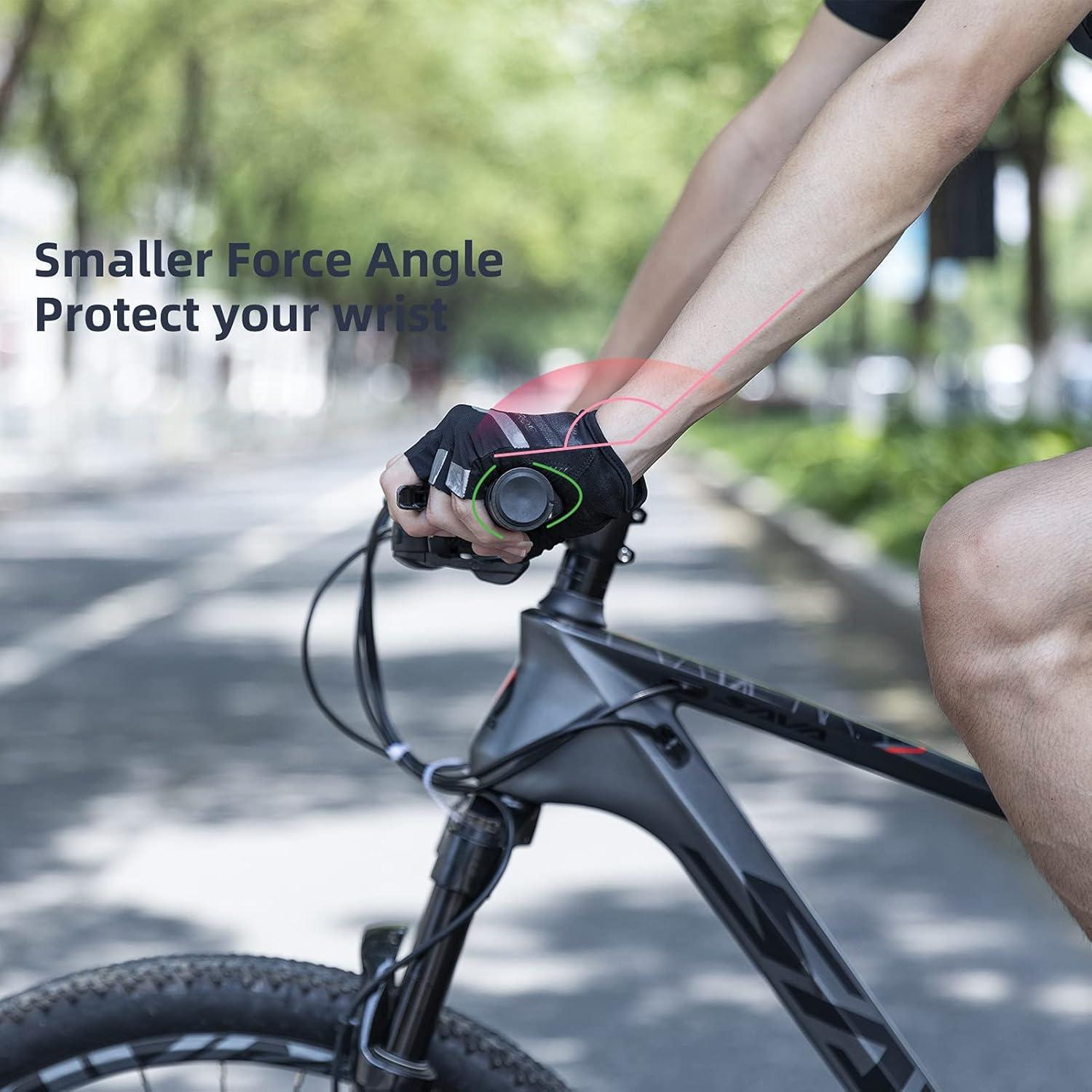 imageROCKBROS Mountain Bike Grips Handlebar Bicycle Handlebar Grips Bike Handle Grips Double Aluminum Clamp Lock On Grips for MTB BMX Mountain Bike Handle Bar Ends Black Grey Red GreenBlack