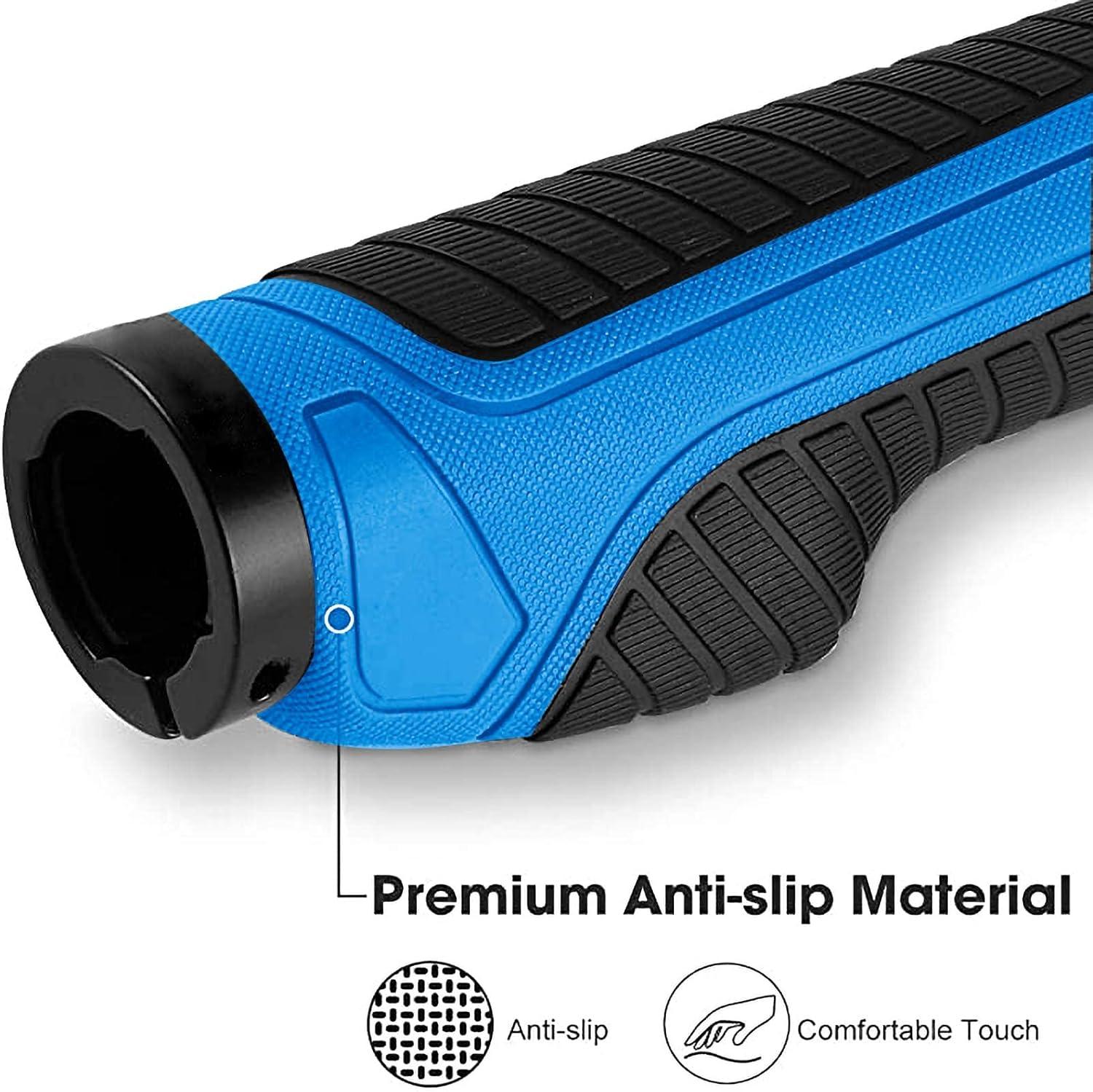 imageROCKBROS Mountain Bike Grips Handlebar Bicycle Handlebar Grips Bike Handle Grips Double Aluminum Clamp Lock On Grips for MTB BMX Mountain Bike Handle Bar Ends Black Grey Red GreenBlack Blue