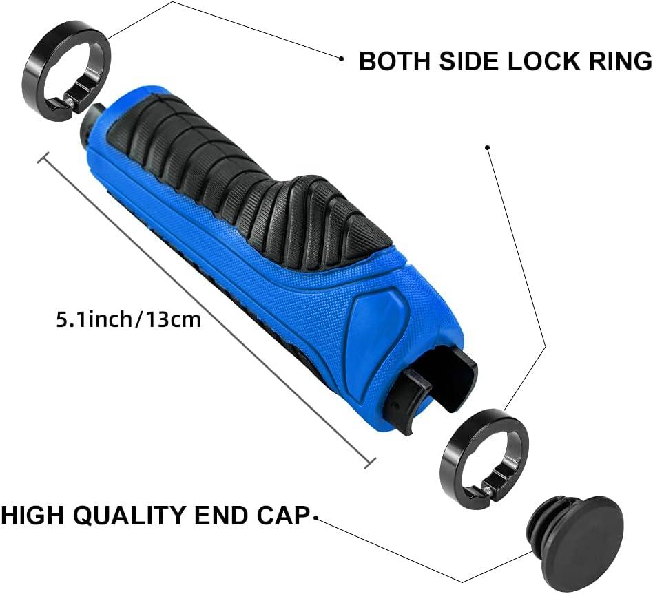 imageROCKBROS Mountain Bike Grips Handlebar Bicycle Handlebar Grips Bike Handle Grips Double Aluminum Clamp Lock On Grips for MTB BMX Mountain Bike Handle Bar Ends Black Grey Red GreenBlack Blue