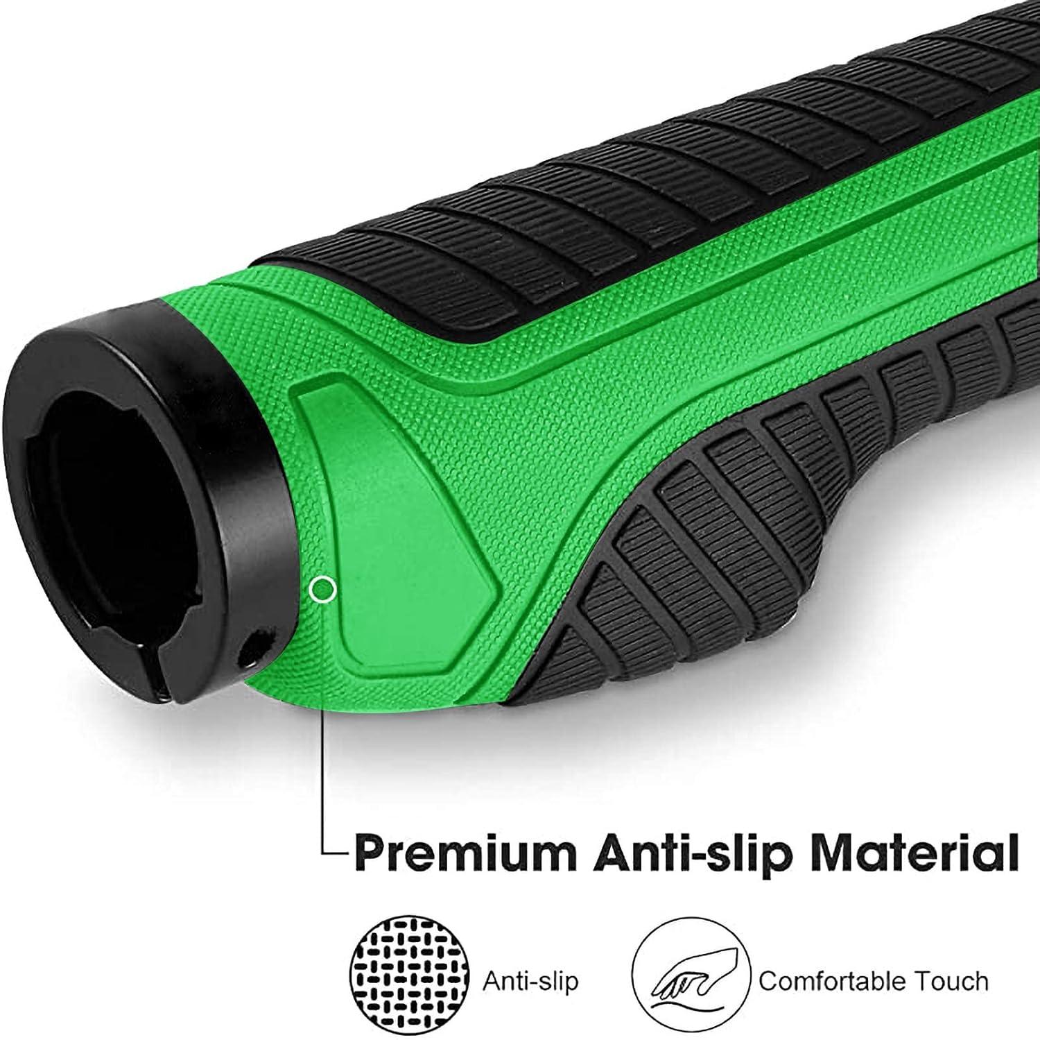 imageROCKBROS Mountain Bike Grips Handlebar Bicycle Handlebar Grips Bike Handle Grips Double Aluminum Clamp Lock On Grips for MTB BMX Mountain Bike Handle Bar Ends Black Grey Red GreenBlack Green