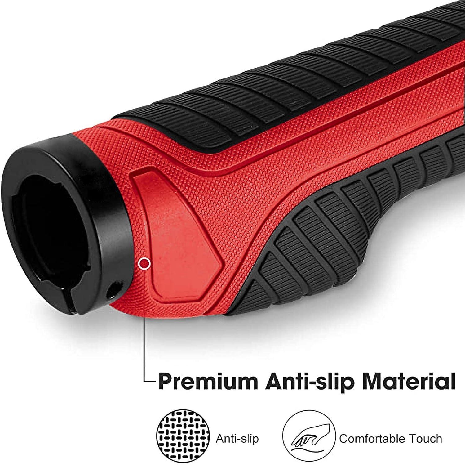 imageROCKBROS Mountain Bike Grips Handlebar Bicycle Handlebar Grips Bike Handle Grips Double Aluminum Clamp Lock On Grips for MTB BMX Mountain Bike Handle Bar Ends Black Grey Red GreenBlack Red