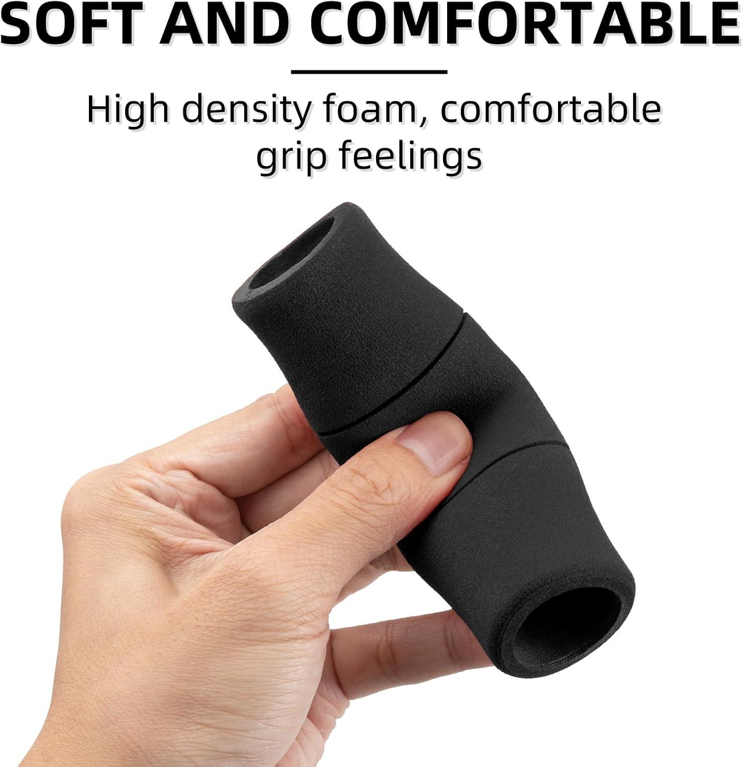 imageROCKBROS Mountain Bike Handlebar Grips Shock Absorption Comfortable Foam Soft NonSlip Double Locked on Bicycle Grips for BMX MTB Scooter EBikeblack