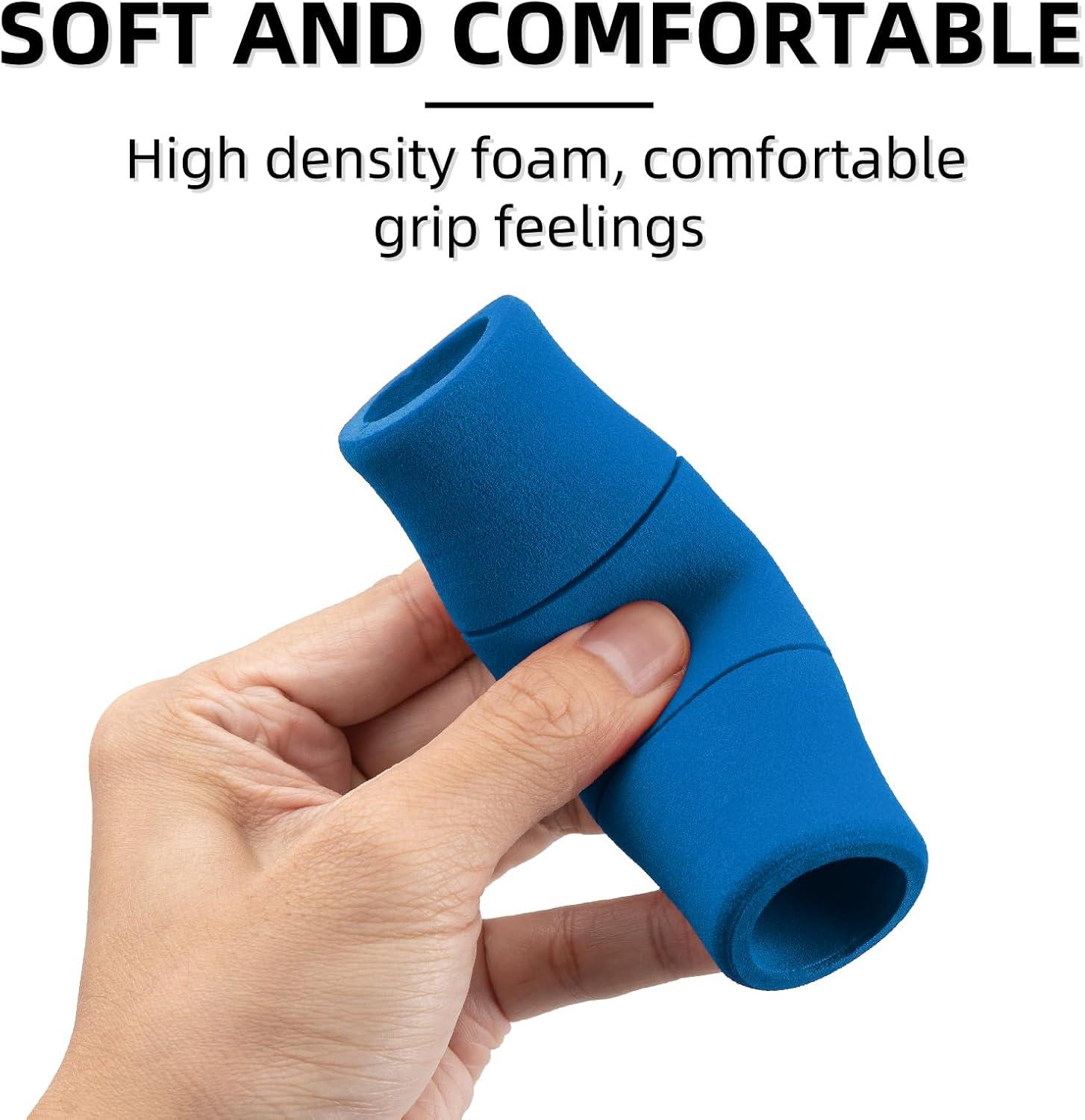 imageROCKBROS Mountain Bike Handlebar Grips Shock Absorption Comfortable Foam Soft NonSlip Double Locked on Bicycle Grips for BMX MTB Scooter EBikeblue