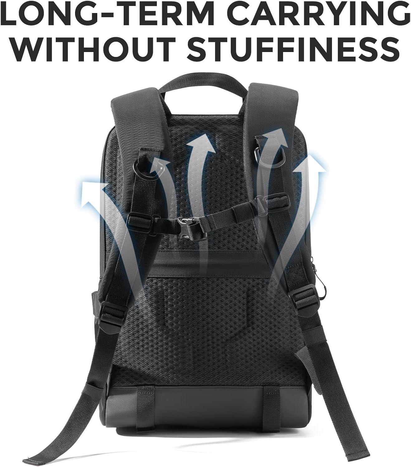 imageROCKBROS Solar Backpack for Outdoor Emergency Charging Multicompartment Large Capacity for Hiking Camping Traveling Cycling Duffel BagBlack