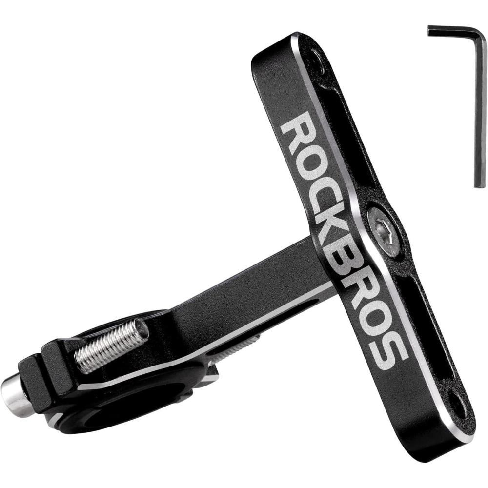 imageROCKBROS Bike Bottle Cage Adapter Bicycle Seatpost Handlebar Water Bottle Mount Holder Adjustable Aluminum Bottle Cage for MTB Road Bike Beach Cruiser Black 2 piecesDoublebracket adapter