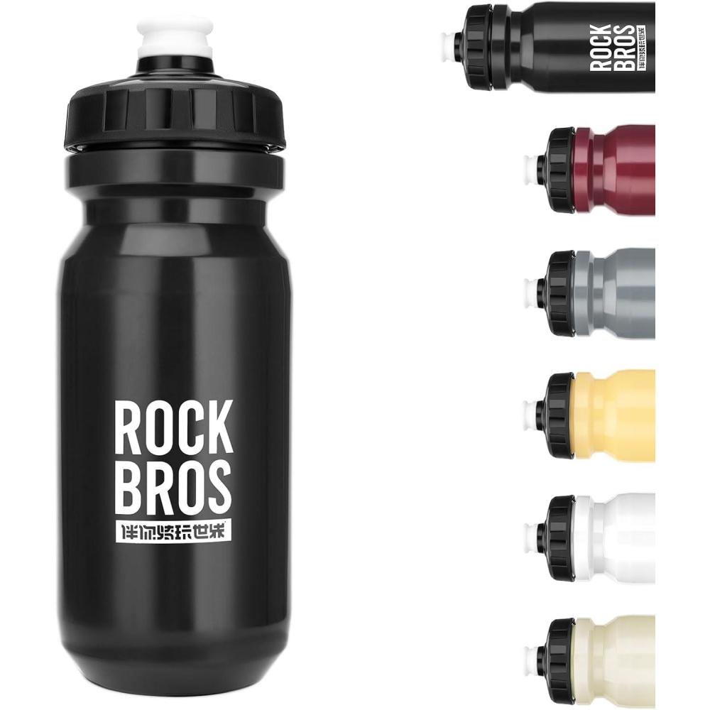 imageROCKBROS Bike Water Bottle BPAFree Squeeze Water Bottle 20 ozBlack